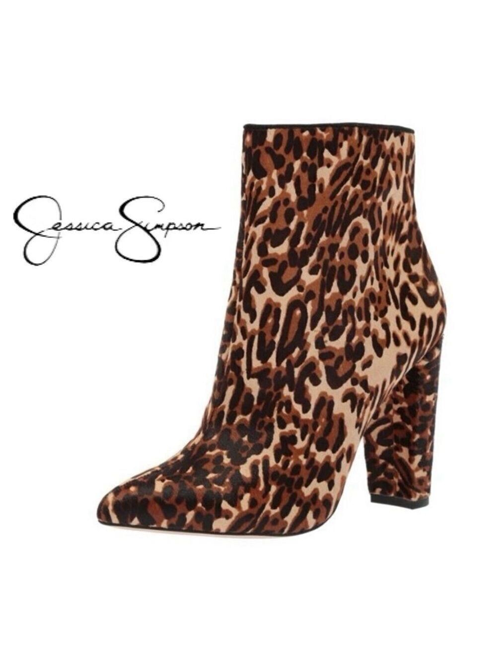 Leopard Print Calf Hair Heel Booties by Jessica Simpson